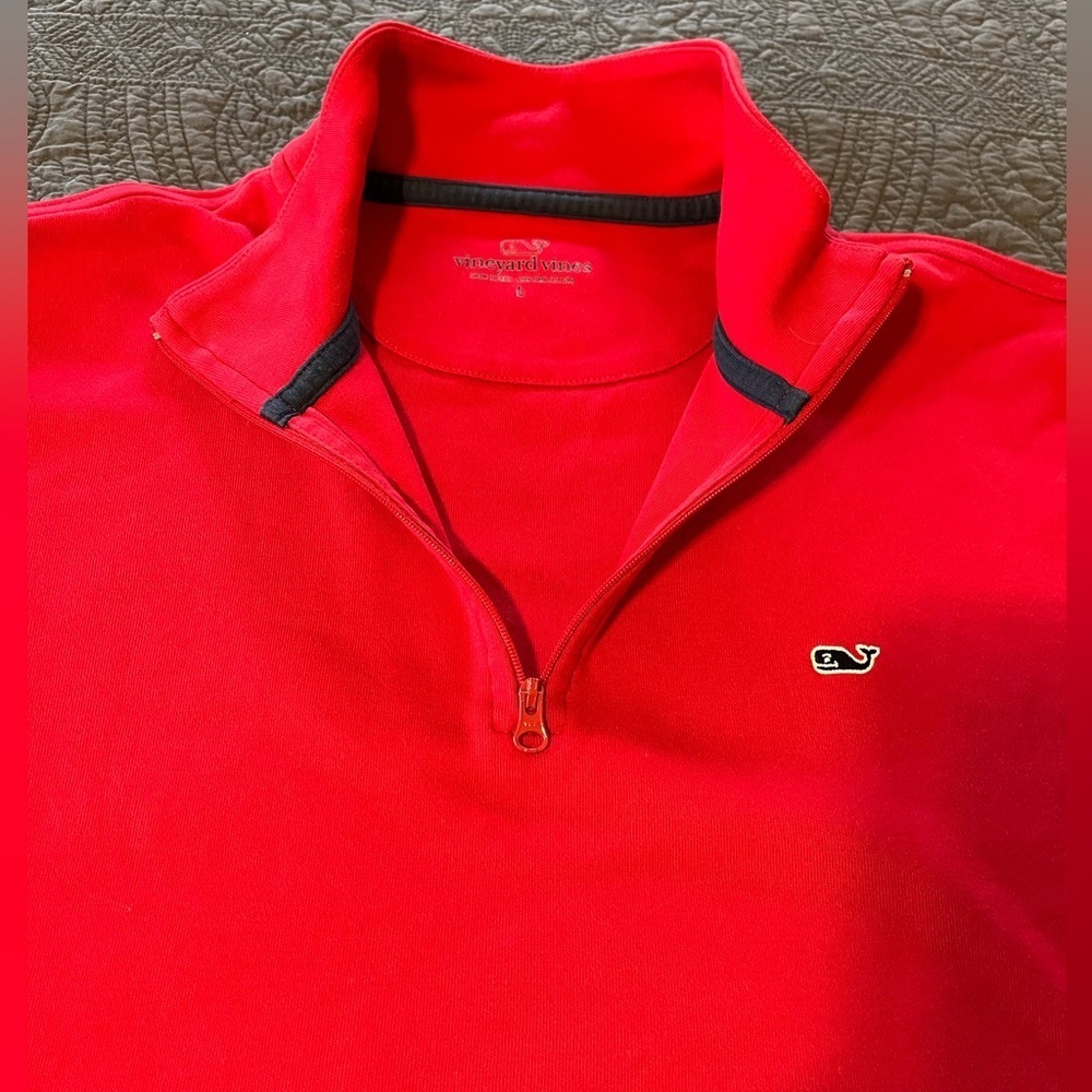 Vineyard Vines Quarter Zip Red Size Large